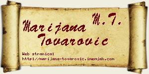 Marijana Tovarović vizit kartica